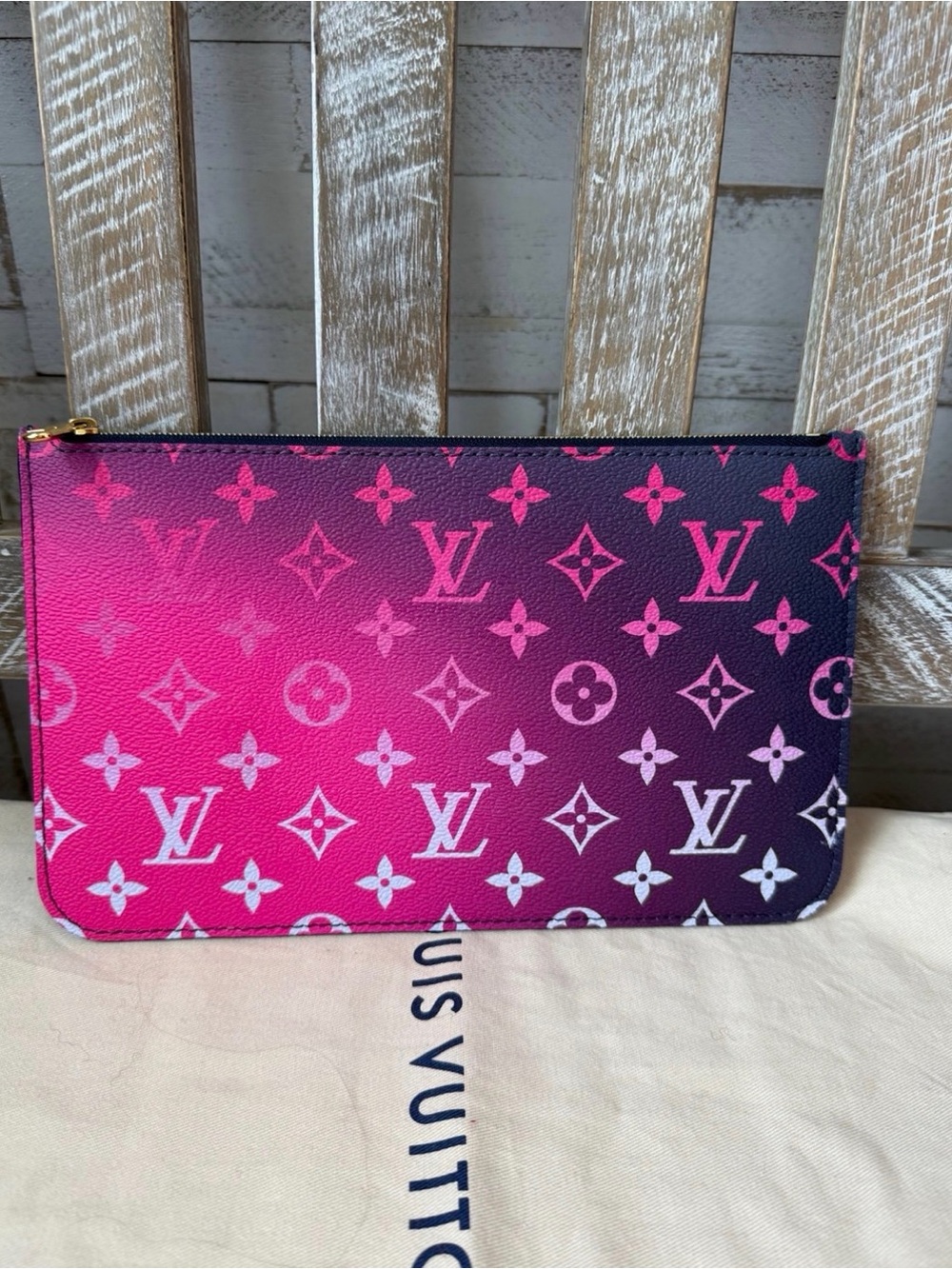 Louis Vuitton Monogram Midnight Fuschia Pouchette Wristlet from Neverfull MM - Picture 4 of 10